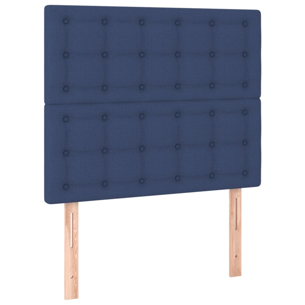 Produktbild för Ramsäng med madrass blå 80x200 cm tyg