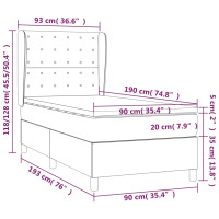 Produktbild för Ramsäng med madrass blå 90x190 cm tyg