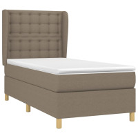 Produktbild för Ramsäng med madrass taupe 100x200 cm tyg