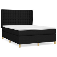 Produktbild för Ramsäng med madrass svart 140x190 cm tyg