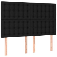 Produktbild för Ramsäng med madrass svart 140x190 cm tyg