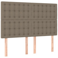 Produktbild för Ramsäng med madrass taupe 140x200 cm tyg