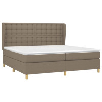 Produktbild för Ramsäng med madrass taupe 200x200 cm tyg