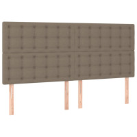 Produktbild för Ramsäng med madrass taupe 200x200 cm tyg