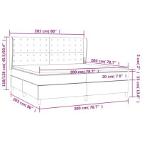 Produktbild för Ramsäng med madrass taupe 200x200 cm tyg