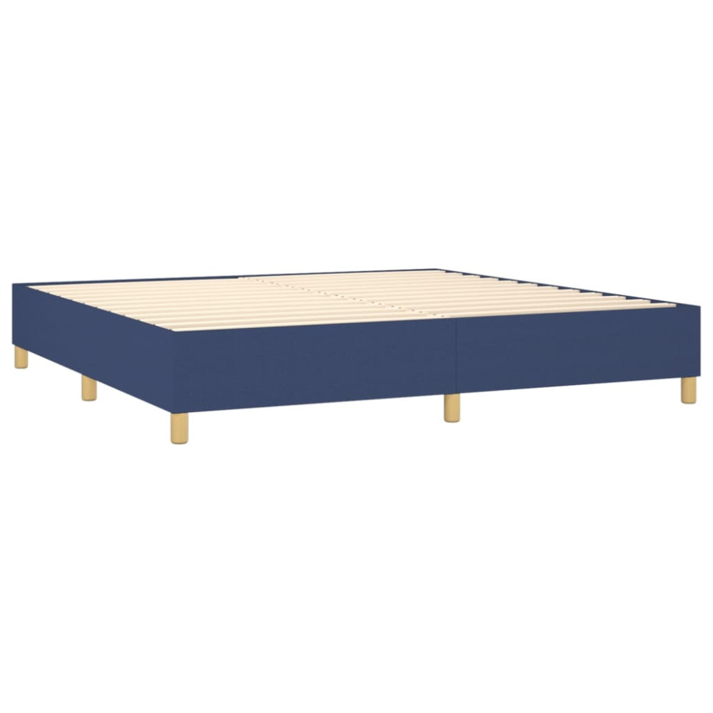 Produktbild för Ramsäng med madrass blå 200x200 cm tyg
