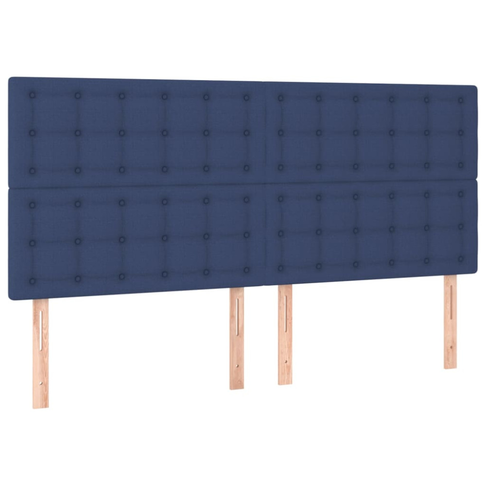 Produktbild för Ramsäng med madrass blå 200x200 cm tyg