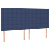 Produktbild för Ramsäng med madrass blå 200x200 cm tyg