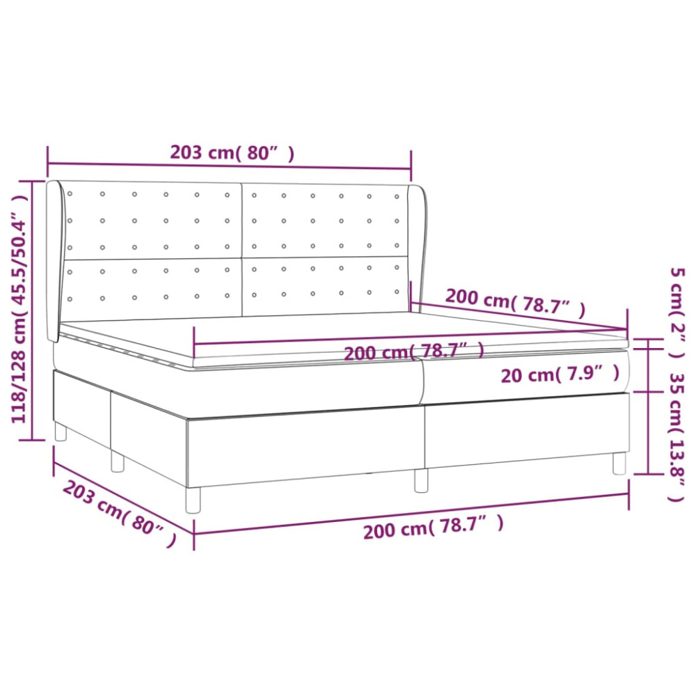 Produktbild för Ramsäng med madrass blå 200x200 cm tyg