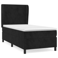Produktbild för Ramsäng med madrass svart 80x200 cm sammet