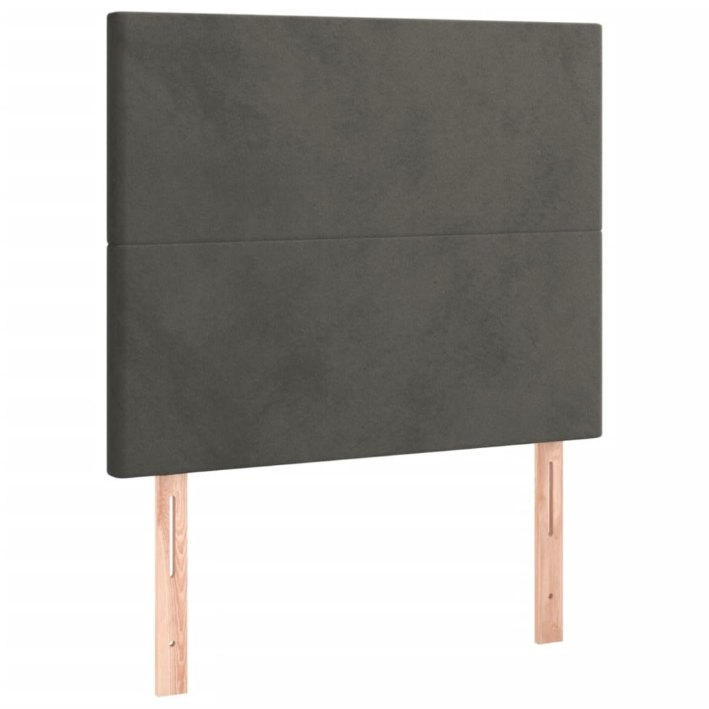 Produktbild för Ramsäng med madrass mörkgrå 90x190 cm sammet