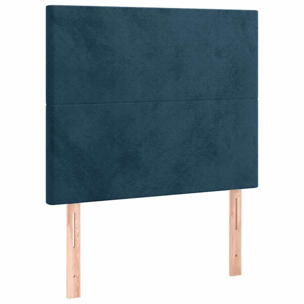 Produktbild för Ramsäng med madrass mörkblå 90x190 cm sammet