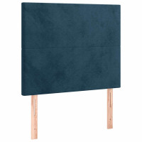 Produktbild för Ramsäng med madrass mörkblå 90x190 cm sammet