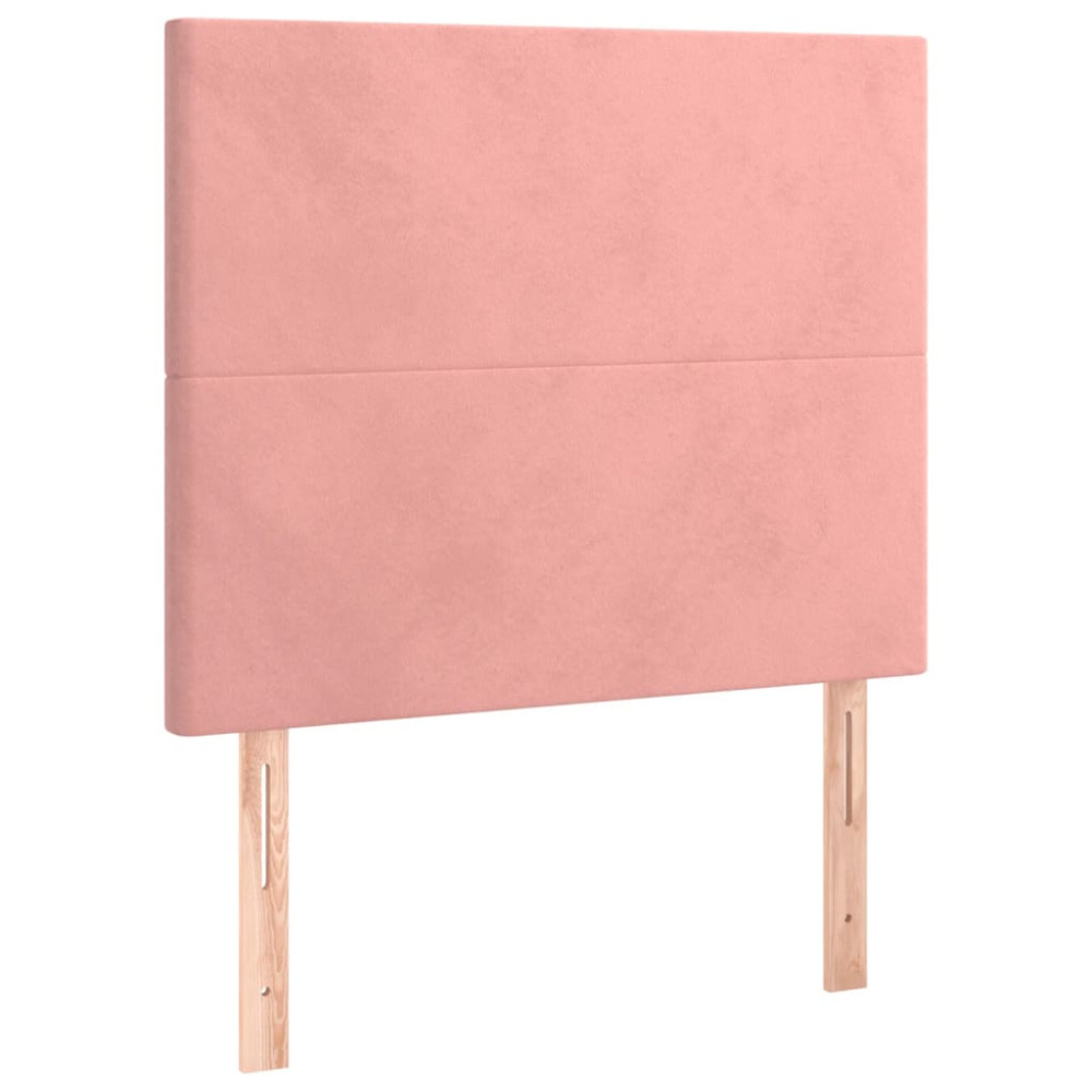 Produktbild för Ramsäng med madrass rosa 90x190 cm sammet