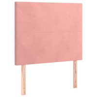 Produktbild för Ramsäng med madrass rosa 90x190 cm sammet
