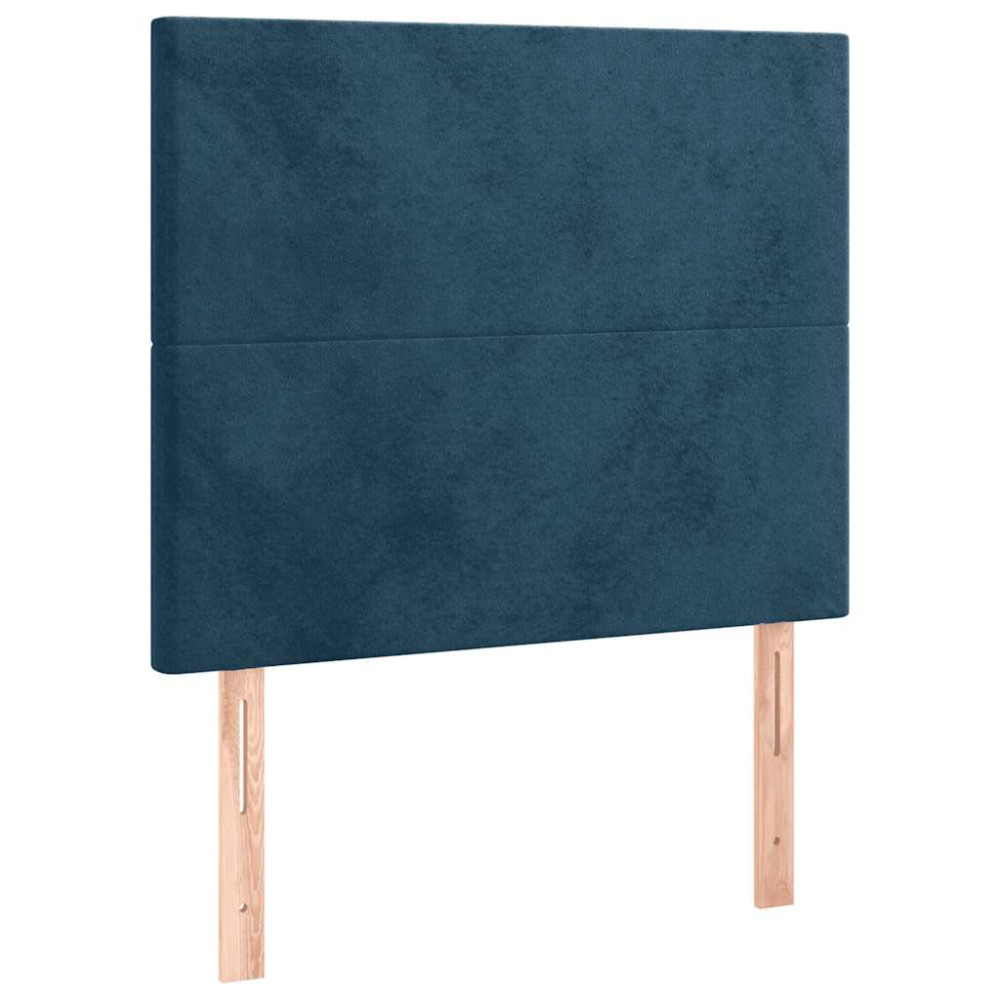 Produktbild för Ramsäng med madrass mörkblå 90x200 cm sammet