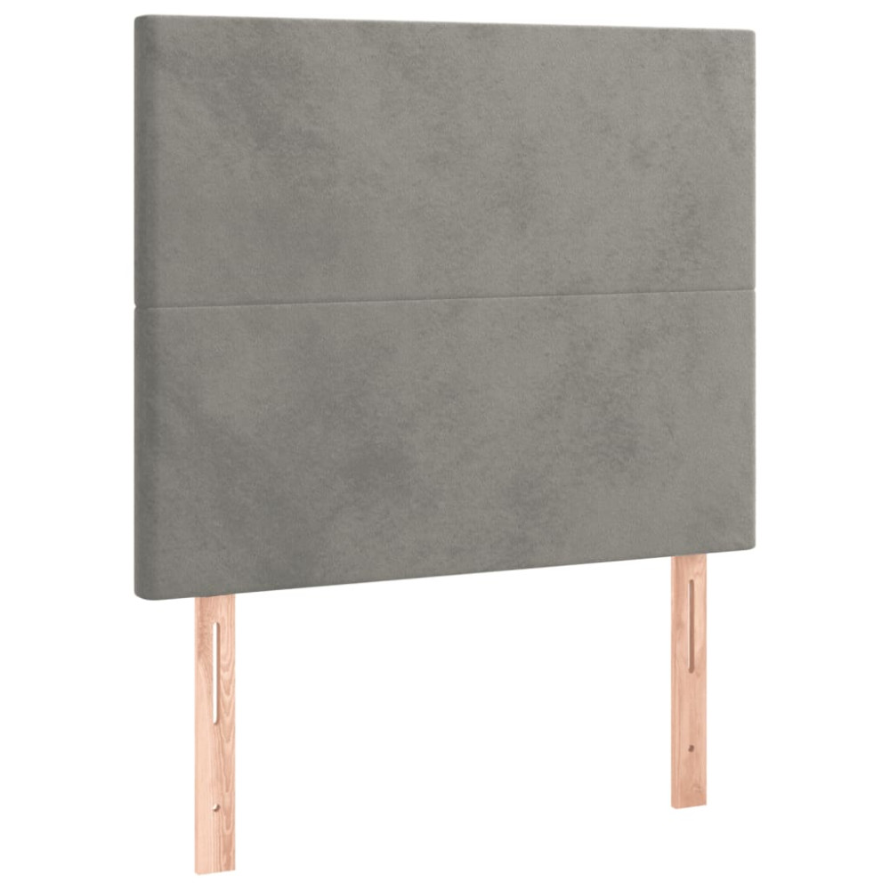 Produktbild för Ramsäng med madrass ljusgrå 100x200 cm sammet