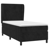 Produktbild för Ramsäng med madrass svart 100x200 cm sammet