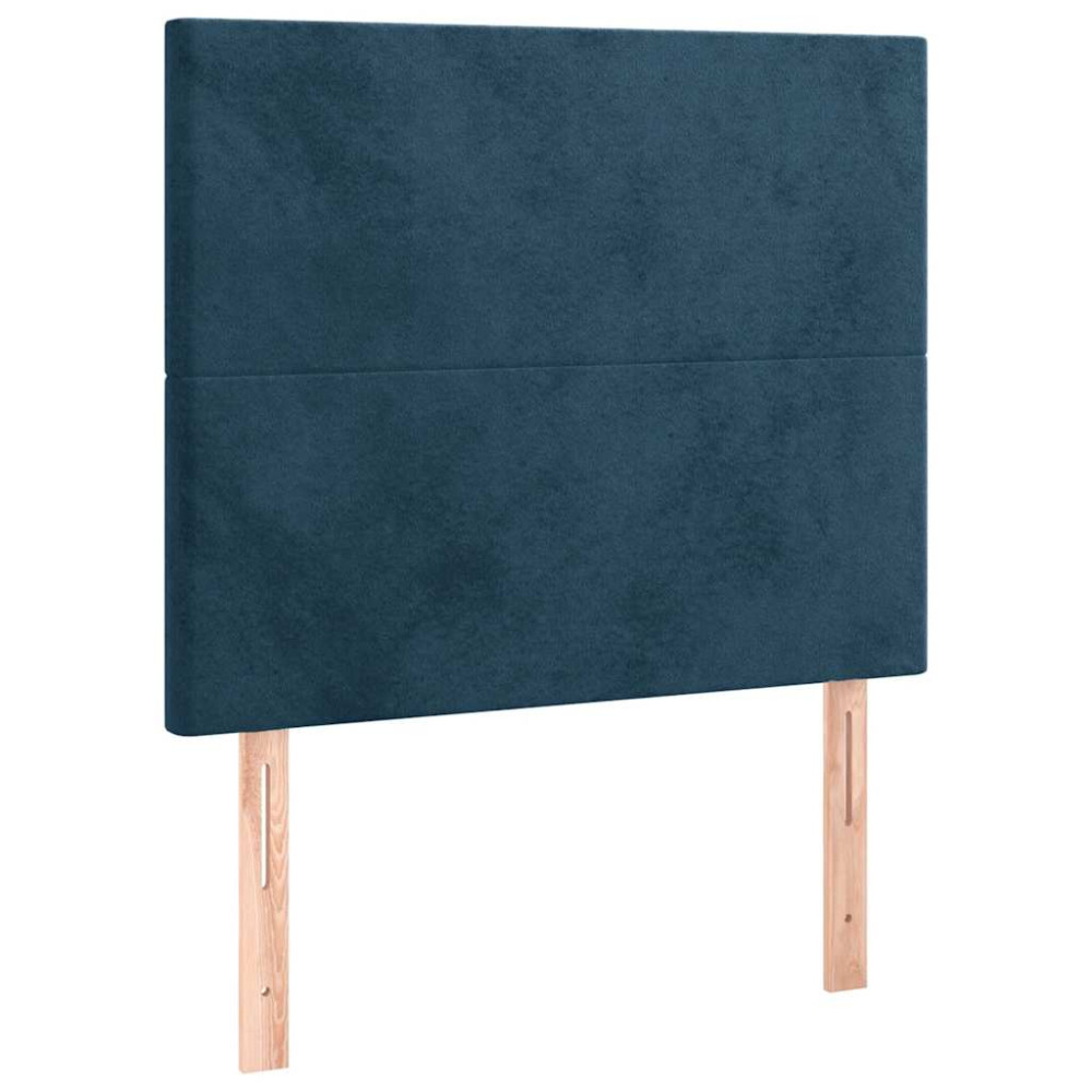 Produktbild för Ramsäng med madrass mörkblå 100x200 cm sammet
