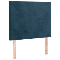Produktbild för Ramsäng med madrass mörkblå 100x200 cm sammet