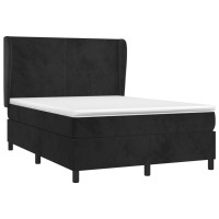 Produktbild för Ramsäng med madrass svart 140x190 cm sammet