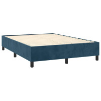 Produktbild för Ramsäng med madrass mörkblå 140x190 cm sammet