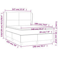 Produktbild för Ramsäng med madrass mörkblå 140x190 cm sammet