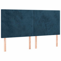 Produktbild för Ramsäng med madrass mörkblå 180x200 cm sammet