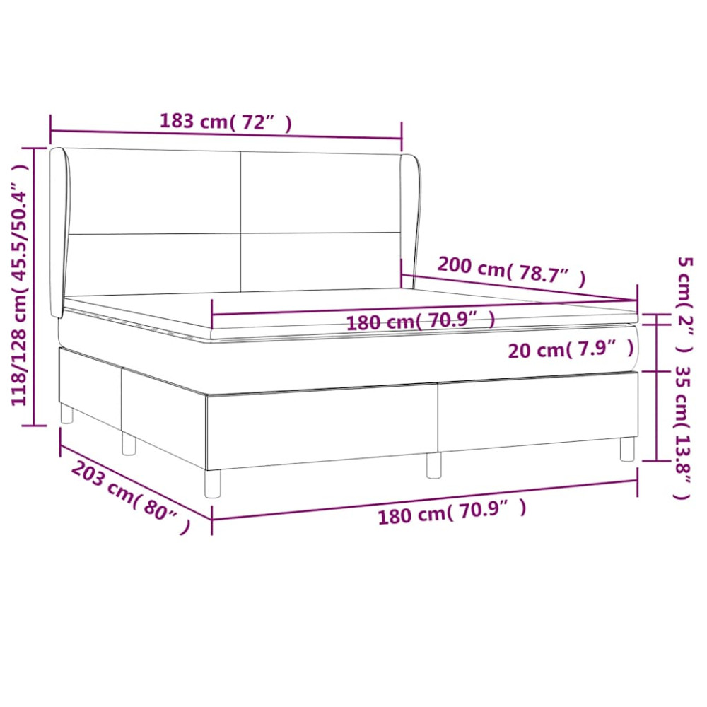 Produktbild för Ramsäng med madrass mörkblå 180x200 cm sammet