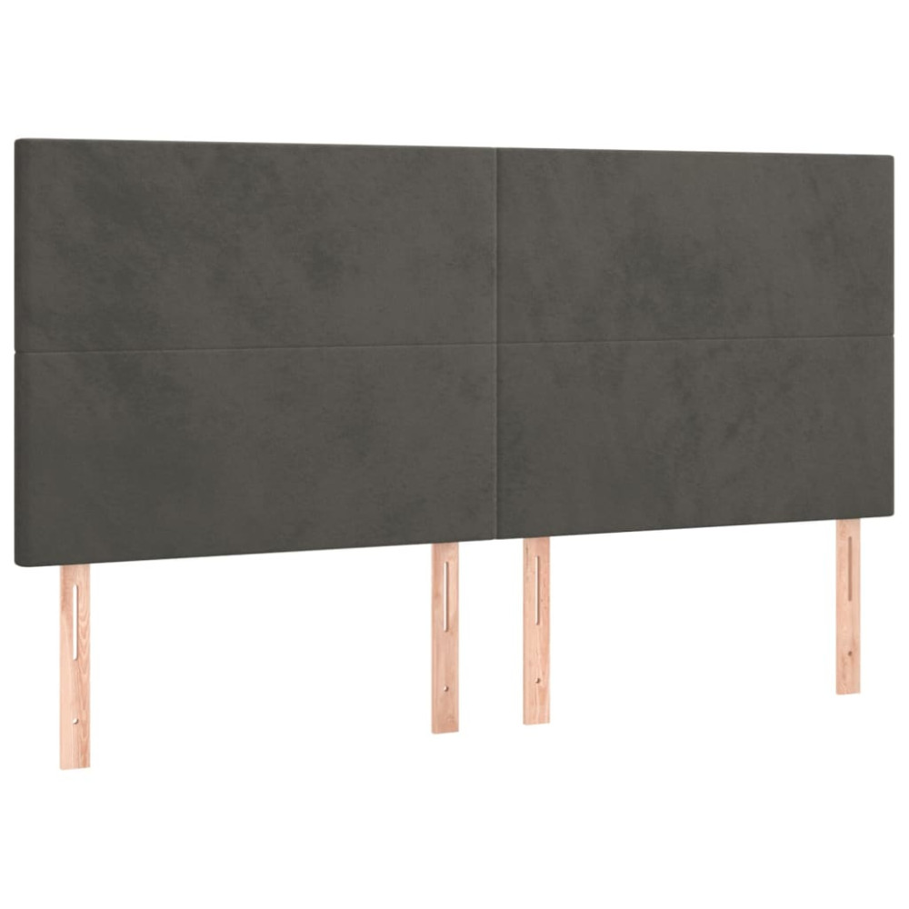 Produktbild för Ramsäng med madrass mörkgrå 200x200 cm sammet