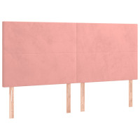 Produktbild för Ramsäng med madrass rosa 200x200 cm sammet