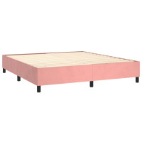 Produktbild för Ramsäng med madrass rosa 160x200 cm sammet