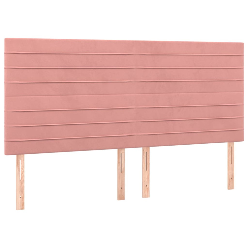 Produktbild för Ramsäng med madrass rosa 160x200 cm sammet