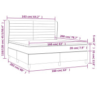 Produktbild för Ramsäng med madrass rosa 160x200 cm sammet