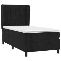Produktbild för Ramsäng med madrass svart 80x200 cm sammet