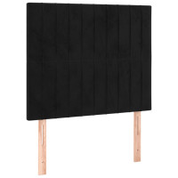 Produktbild för Ramsäng med madrass svart 80x200 cm sammet