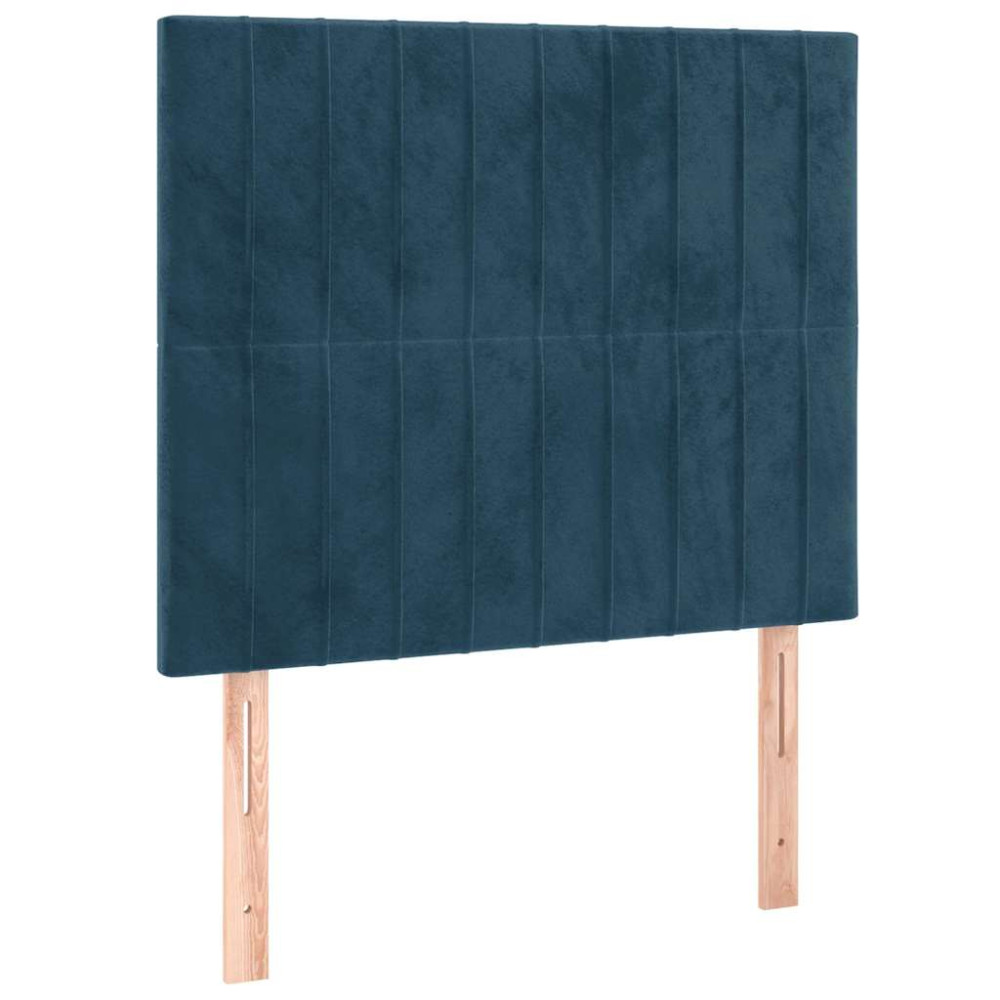 Produktbild för Ramsäng med madrass mörkblå 80x200 cm sammet