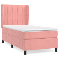 Produktbild för Ramsäng med madrass rosa 80x200 cm sammet
