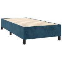 Produktbild för Ramsäng med madrass mörkblå 90x190 cm sammet