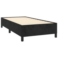 Produktbild för Ramsäng med madrass svart 90x200 cm sammet
