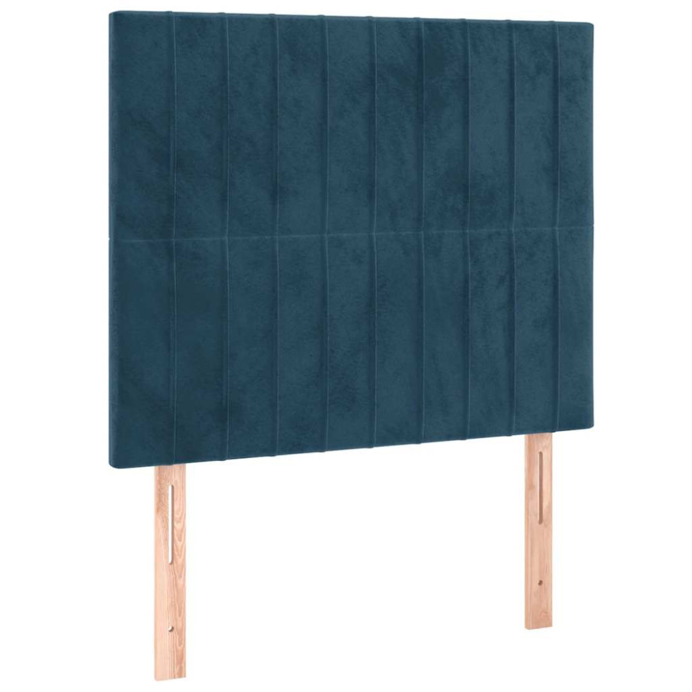 Produktbild för Ramsäng med madrass mörkblå 90x200 cm sammet