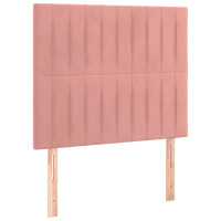 Produktbild för Ramsäng med madrass rosa 90x200 cm sammet