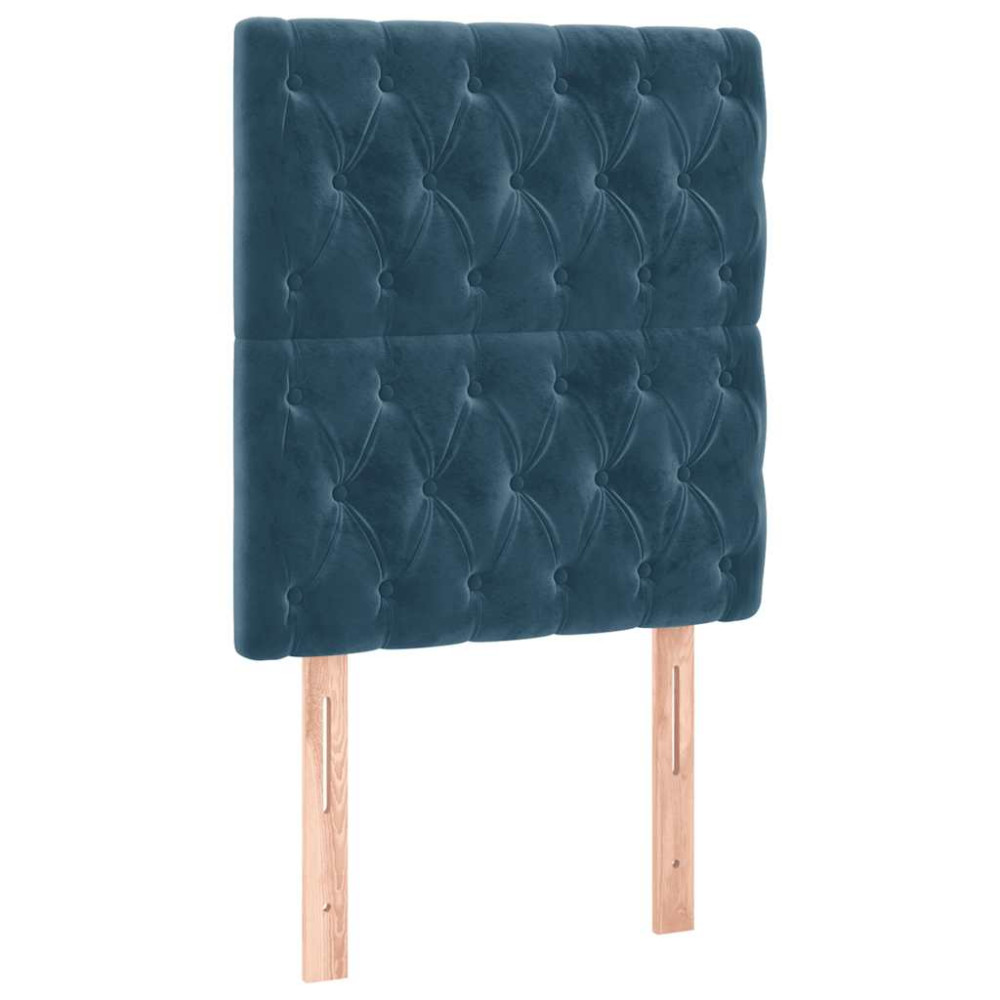 Produktbild för Ramsäng med madrass mörkblå 80x200 cm sammet