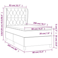 Produktbild för Ramsäng med madrass mörkblå 80x200 cm sammet