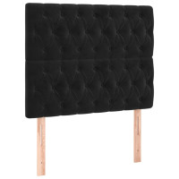 Produktbild för Ramsäng med madrass svart 90x200 cm sammet