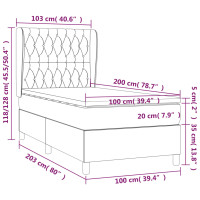 Produktbild för Ramsäng med madrass svart 100x200 cm sammet