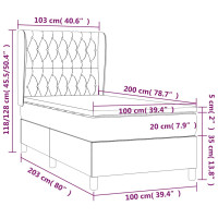 Produktbild för Ramsäng med madrass mörkblå 100x200 cm sammet