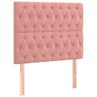 Produktbild för Ramsäng med madrass rosa 100x200 cm sammet