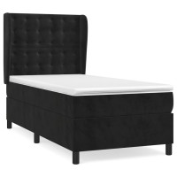 Produktbild för Ramsäng med madrass svart 80x200 cm sammet