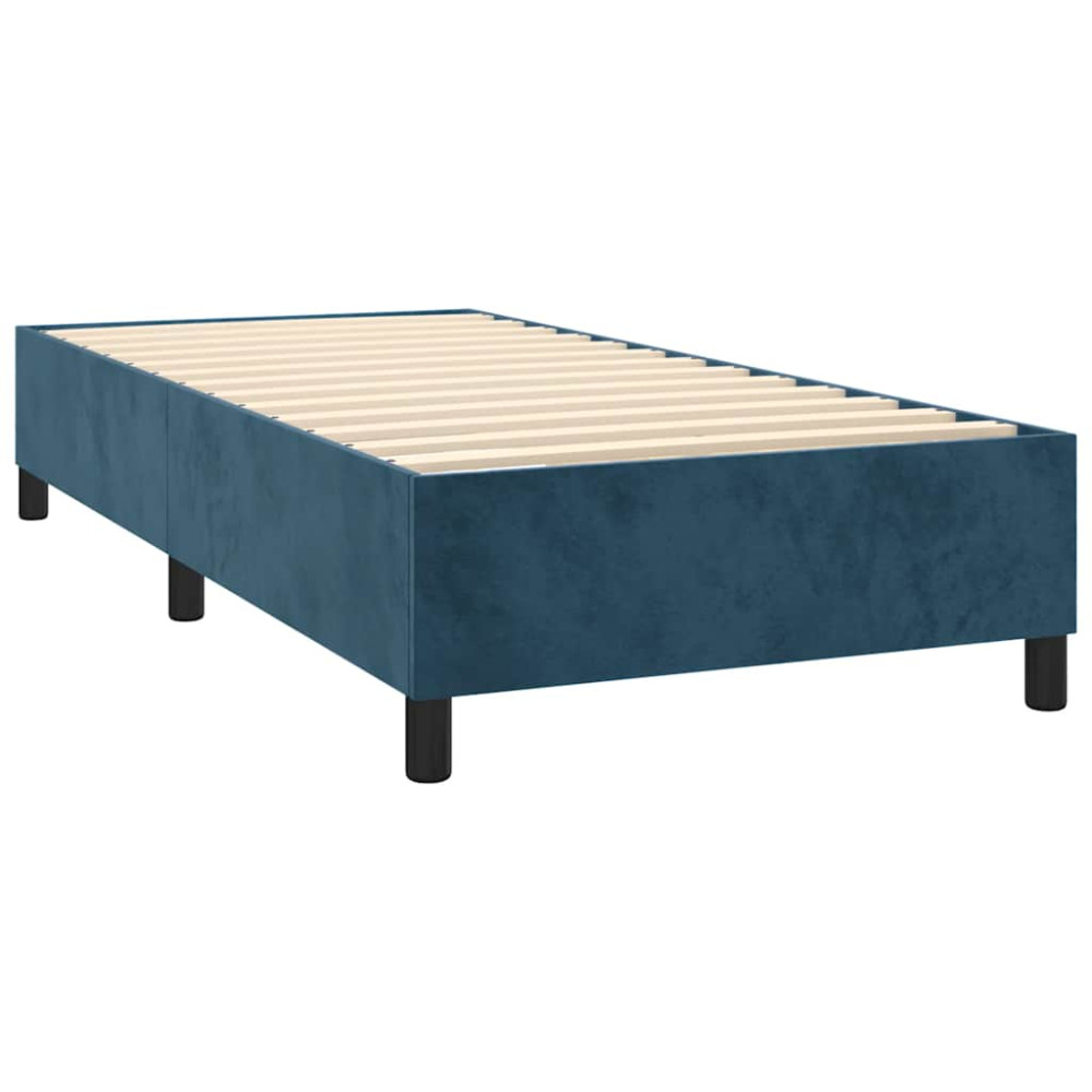 Produktbild för Ramsäng med madrass mörkblå 80x200 cm sammet